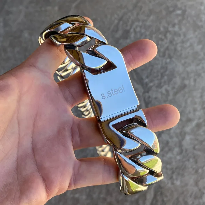Vivi Mens Huge Chain Silver Cuban 316L Stainless Steel 30MM 46 Necklace Necklaces Vivi Mens Huge Chain Silver Cuban 316L Stainless Steel 30MM 46 Necklace Necklaces