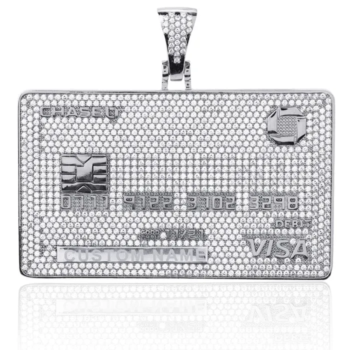 VVS Jewelry Icy Custom Credit Card Name Pendant Chain Necklaces