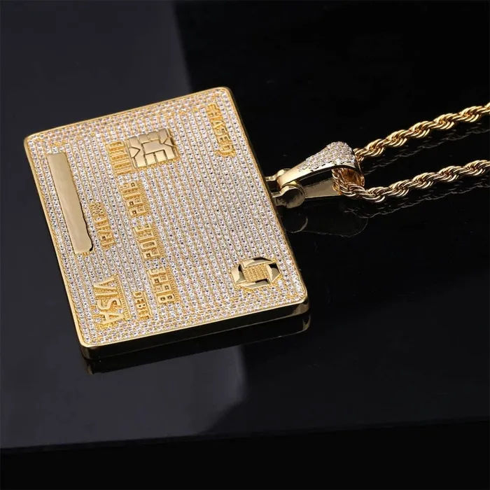 VVS Jewelry Icy Custom Credit Card Name Pendant Chain Necklaces