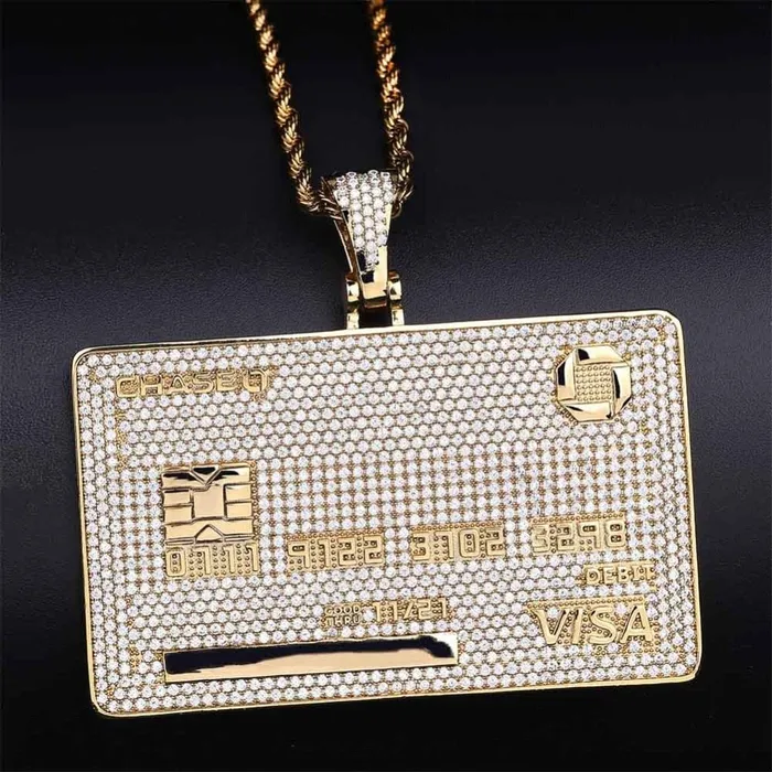 VVS Jewelry Icy Custom Credit Card Name Pendant Chain Necklaces