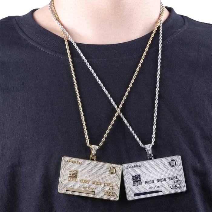 VVS Jewelry Icy Custom Credit Card Name Pendant Chain Necklaces