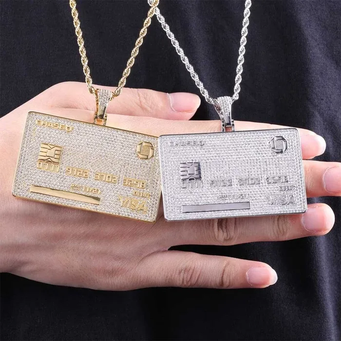 VVS Jewelry Icy Custom Credit Card Name Pendant Chain Necklaces