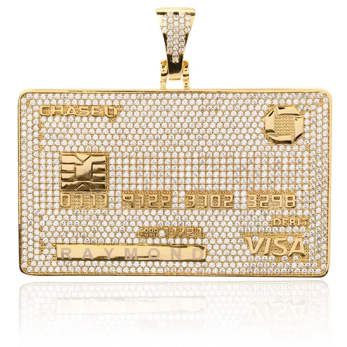 VVS Jewelry Icy Custom Credit Card Name Pendant Chain Necklaces
