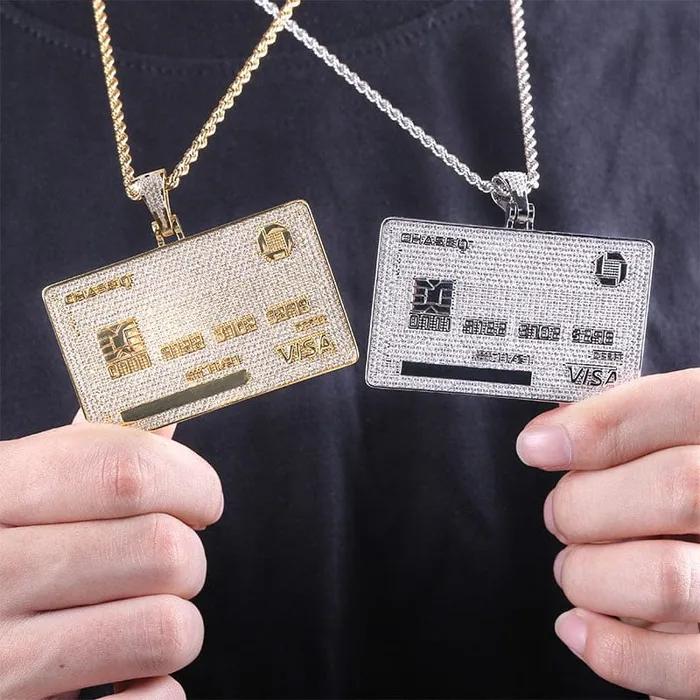 VVS Jewelry Icy Custom Credit Card Name Pendant Chain Necklaces
