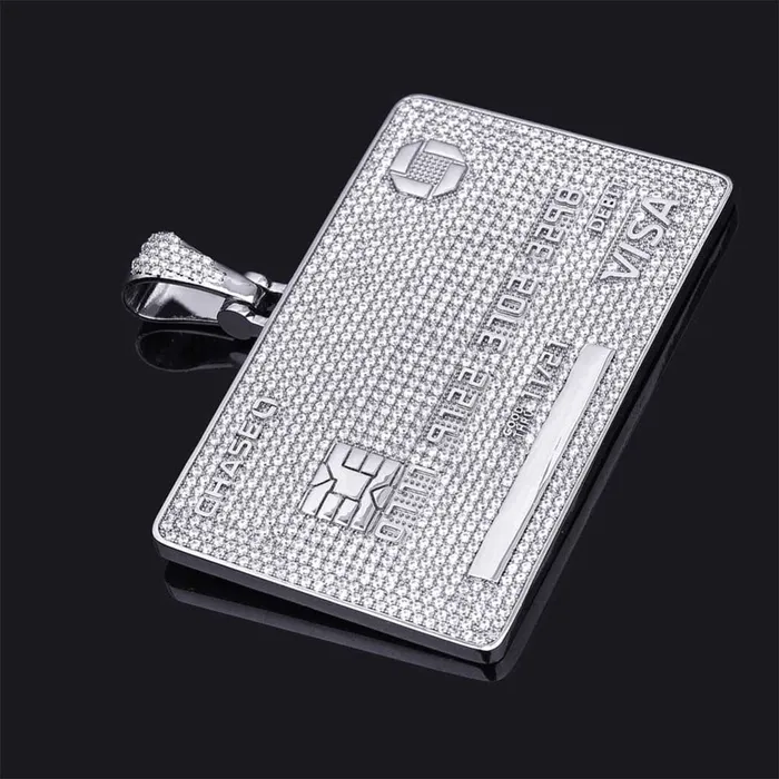 VVS Jewelry Icy Custom Credit Card Name Pendant Chain Necklaces