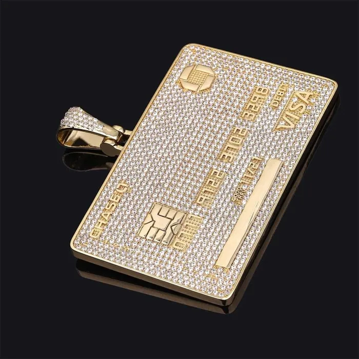VVS Jewelry Icy Custom Credit Card Name Pendant Chain Necklaces