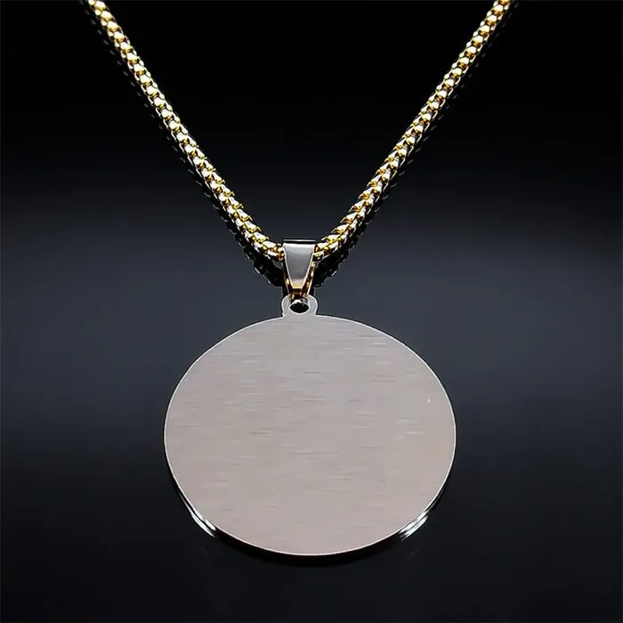 VVS Jewelry Necklaces Tetragrammaton Engraved Pendant Necklace