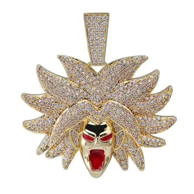 VVS Jewelry Necklaces VVS Jewelry Broly necklace simulated diamond Goku broly iced out dragon ball z chain VVS Jewelry Necklaces VVS Jewelry Broly necklace simulated diamond Goku broly iced out dragon ball z chain