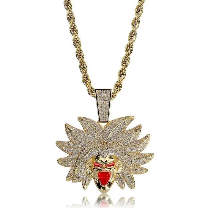 VVS Jewelry Necklaces VVS Jewelry Broly necklace simulated diamond Goku broly iced out dragon ball z chain