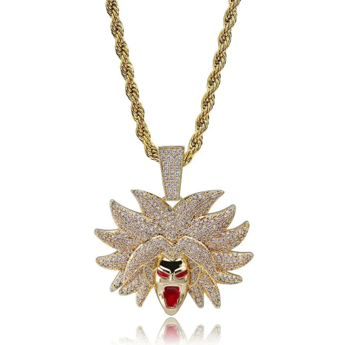 VVS Jewelry Necklaces VVS Jewelry Broly necklace simulated diamond Goku broly iced out dragon ball z chain