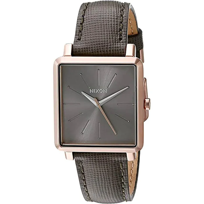 Watches NIXON Nixon Womens Watch K Squared Rose Gold Case Grey Dial Leather Strap A4722214 Watches NIXON Nixon Womens Watch K Squared Rose Gold Case Grey Dial Leather Strap A4722214