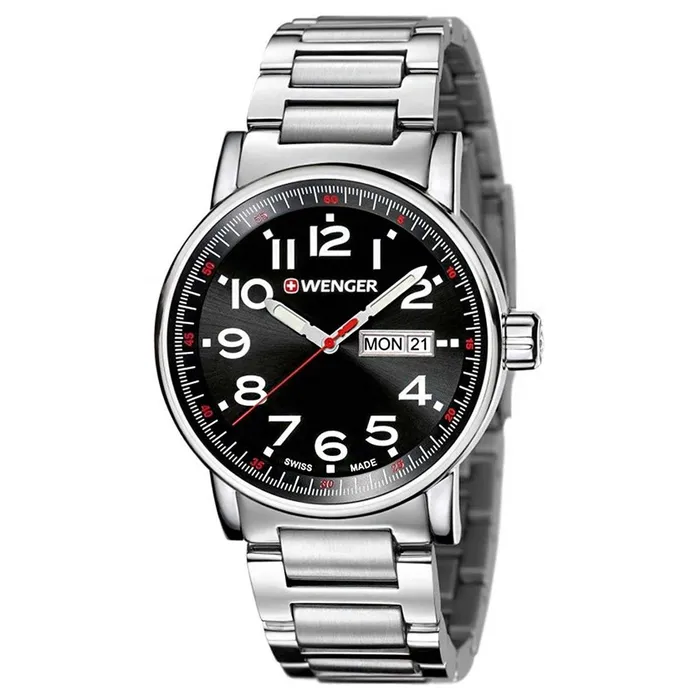 Wenger 010341104 Mens Attitude Black Dial Stainless Steel Bracelet Swiss Watch Wenger Bracelets Wenger 010341104 Mens Attitude Black Dial Stainless Steel Bracelet Swiss Watch Wenger Bracelets