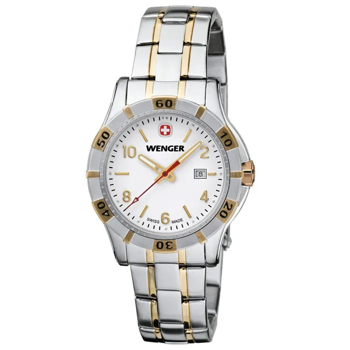 Wenger Wenger 0921105 Womens Platoon White Dial Two Tone Bracelet Watch Bracelets