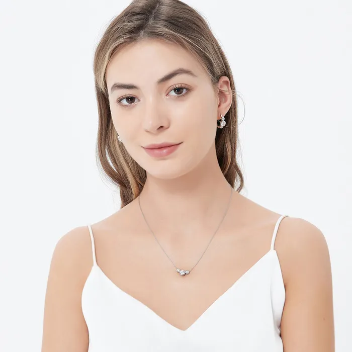 3Stone CZ Necklace in Sterling Silver 08ct BERRICLE Necklaces