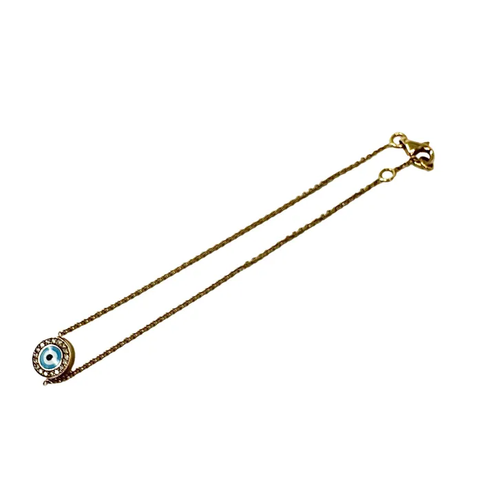 Aaron Basha Bracelets Aaron Basha 18K Rose Gold Evil Eye Pendant Bracelet