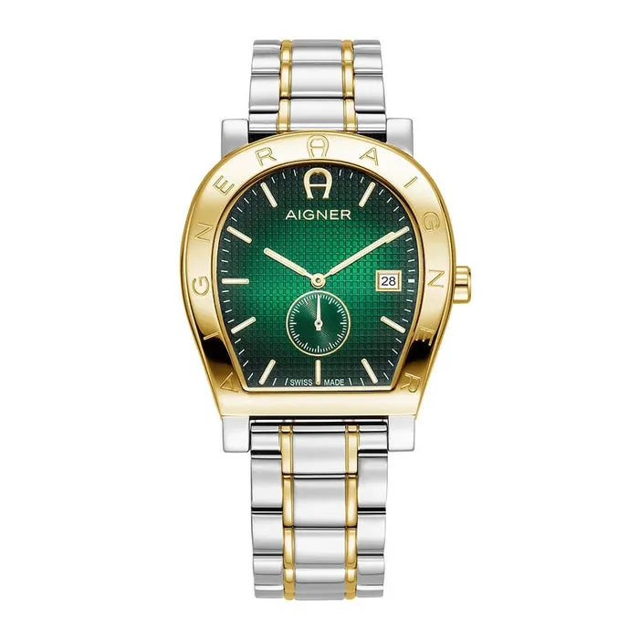 Aigner Aigner Daiano Gents Green Dial SilverGold Stainless Steel Watch Earrings Aigner Aigner Daiano Gents Green Dial SilverGold Stainless Steel Watch Earrings