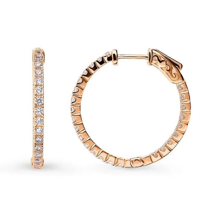 BERRICLE Earrings CZ Medium InsideOut Hoop Earrings in Sterling Silver 1