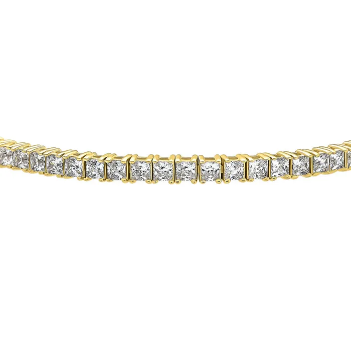 BERRICLE Princess CZ Tennis Bracelet in Gold Flashed Sterling Silver Bracelets