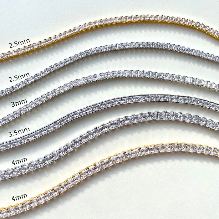 BERRICLE Princess CZ Tennis Bracelet in Gold Flashed Sterling Silver Bracelets