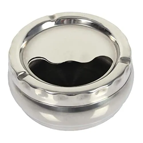 Bracelets Dropshipped via Social Commerce Network BAZPUR MARTStainless Steel Ashtray Holder with Rotatable Lid 12cm Diameter