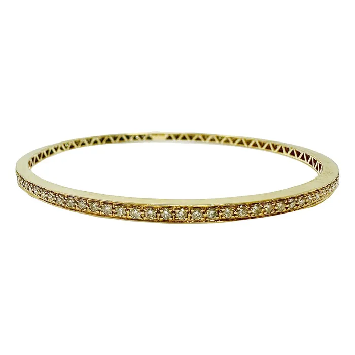 Bracelets Jewelry 18K Gold Bangle Bracelet with 100 Full Cut Diamonds