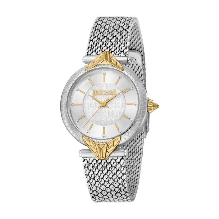 Bracelets Just Cavalli Just Cavalli Womens Watch Two Tone Silver Gold Color Case Silver Dial Mesh Bracelet Bracelets Just Cavalli Just Cavalli Womens Watch Two Tone Silver Gold Color Case Silver Dial Mesh Bracelet
