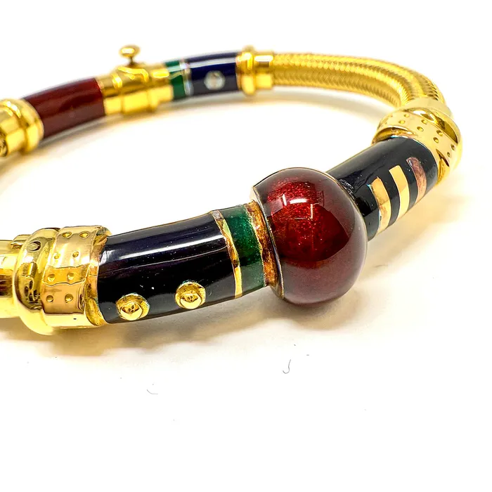 Bracelets La Nouvelle Bague La Nouvelle Bague 18K Gold Enamel Bangle Bracelet