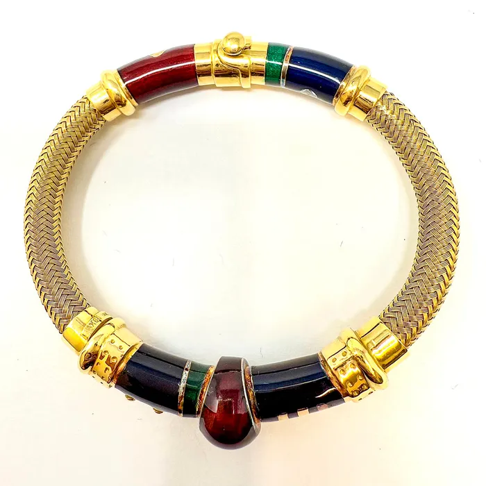 Bracelets La Nouvelle Bague La Nouvelle Bague 18K Gold Enamel Bangle Bracelet