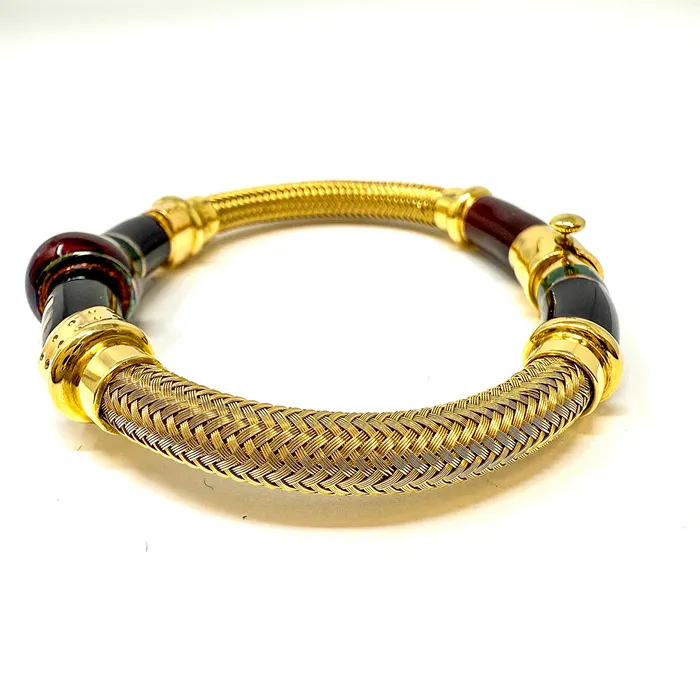 Bracelets La Nouvelle Bague La Nouvelle Bague 18K Gold Enamel Bangle Bracelet