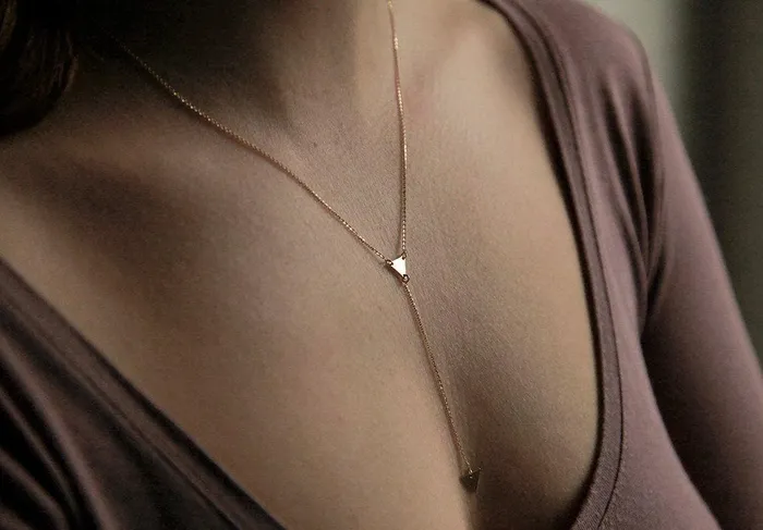 Capucinne Gold Triangle Necklace Gold Lariat Necklaces