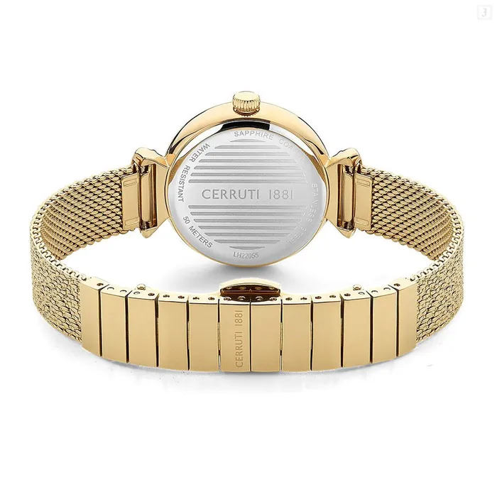 Cerruti 1881 Cerrisi Ladies Mink Dial Stainless Steel Gold Plated Watch Cerruti Bracelets
