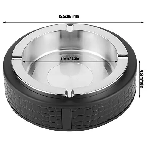 Dropshipped via Social Commerce Network Bracelets Offices Ashtray 61X18In Stainless Steel Rubber Bar Ashtray for Living Room Bar ClubSilver