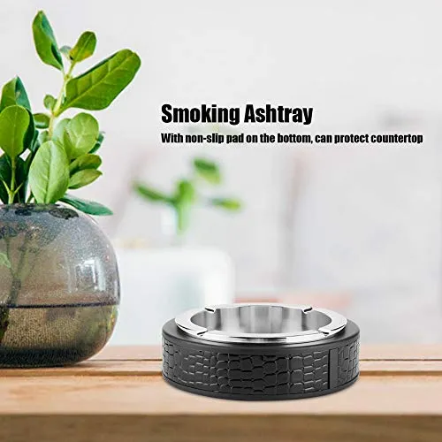 Dropshipped via Social Commerce Network Bracelets Offices Ashtray 61X18In Stainless Steel Rubber Bar Ashtray for Living Room Bar ClubSilver