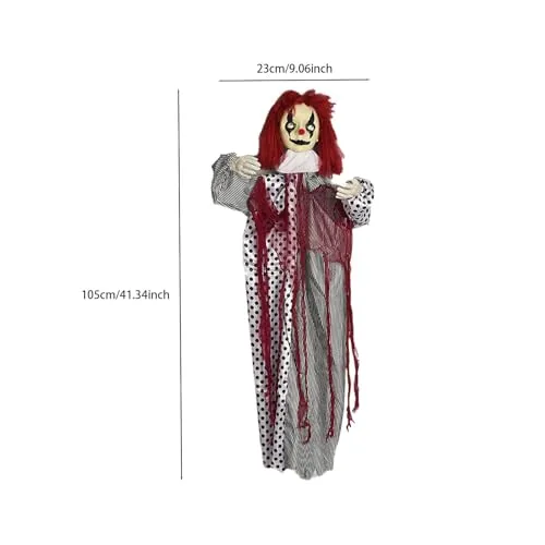 Dropshipped via Social Commerce Network LOOM TREE Hanging Clown Haunted House Prop for Holiday Party Lawn 1 Hanging Clown Necklaces