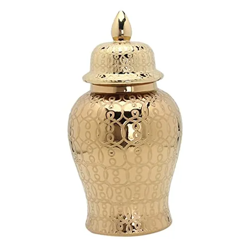 Dropshipped via Social Commerce Network Necklaces LOOM TREE Jar Vase Versatile Collectable Porcelain Gold for Gift Kitchen Display Home Decor Vases
