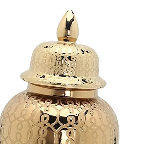 Dropshipped via Social Commerce Network Necklaces LOOM TREE Jar Vase Versatile Collectable Porcelain Gold for Gift Kitchen Display Home Decor Vases