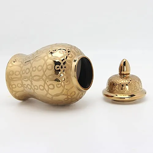 Dropshipped via Social Commerce Network Necklaces LOOM TREE Jar Vase Versatile Collectable Porcelain Gold for Gift Kitchen Display Home Decor Vases