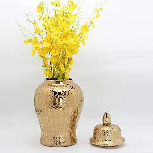 Dropshipped via Social Commerce Network Necklaces LOOM TREE Jar Vase Versatile Collectable Porcelain Gold for Gift Kitchen Display Home Decor Vases