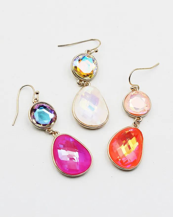 Earrings 05172023 Faceted Crystal Drop Earrings
