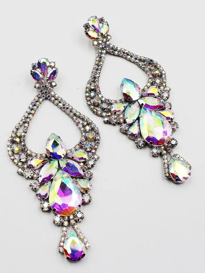 Earrings 081022 Faceted Stone Statement Evening Earrings Earrings 081022 Faceted Stone Statement Evening Earrings