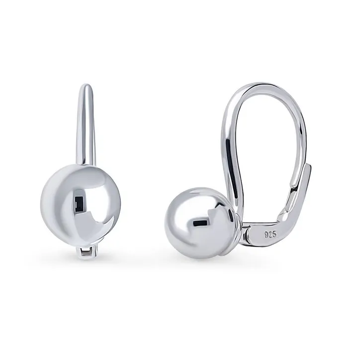Earrings Bead Leverback Earrings in Sterling Silver BERRICLE