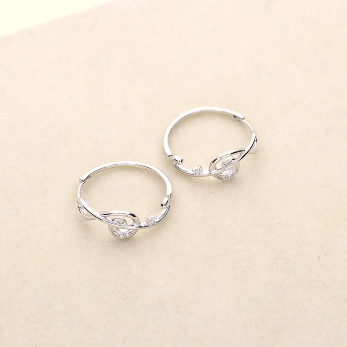 Earrings BERRICLE Treble Clef Music Note CZ Hoop Earrings in Sterling Silver 09
