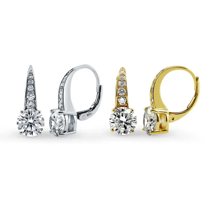 Earrings CZ Dangle Earrings in Sterling Silver 2 Pairs BERRICLE