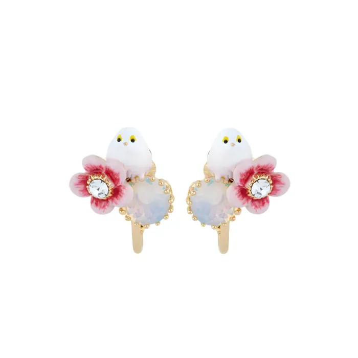 Earrings Les Nereides LongTailed Tit and Rose Hip ClipOn Earrings Les Nereides Earrings Les Nereides LongTailed Tit and Rose Hip ClipOn Earrings Les Nereides