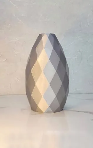 Earrings Modern Geometric Vase Metallic Silver Diamond Pattern Decorative Flower vase Dropshipped via Social Commerce Network