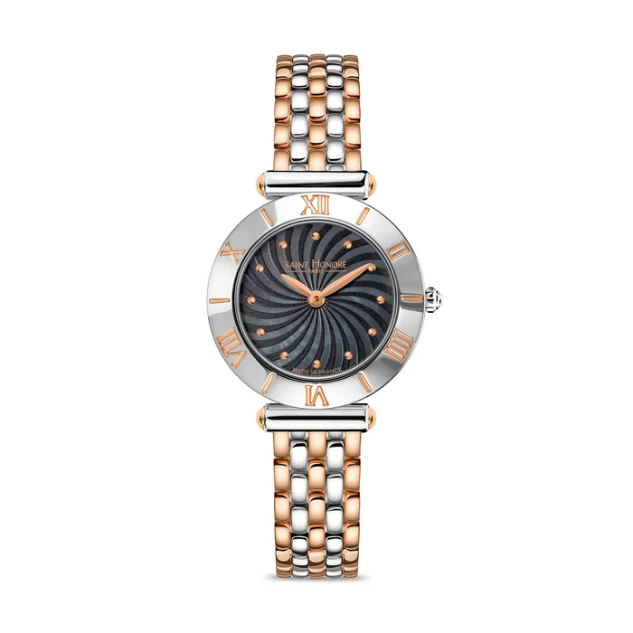 Earrings Saint Honore Saint Honore Gala Womens Black MOP Stainless Steel Silver Rose Gold Watch