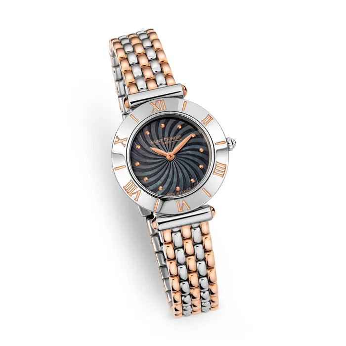 Earrings Saint Honore Saint Honore Gala Womens Black MOP Stainless Steel Silver Rose Gold Watch