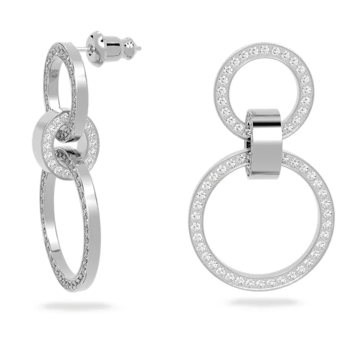 Earrings Swarovski Hollow Hoop Earrings White Rhodium plated Swarovski