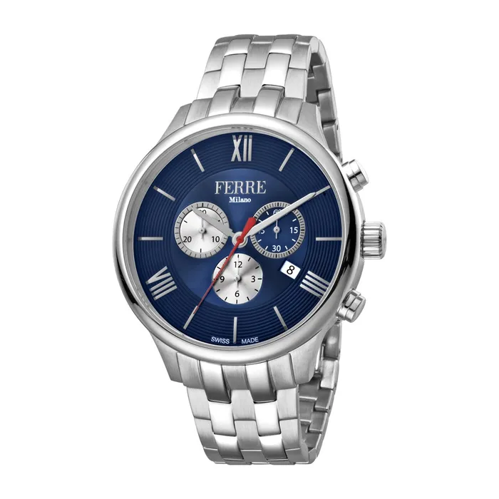 Ferre Milano Bracelets Ferre Milano MenS Chronograph Watch Stainless Steel Case Bracelet With Blue Dial Ferre Milano Bracelets Ferre Milano MenS Chronograph Watch Stainless Steel Case Bracelet With Blue Dial