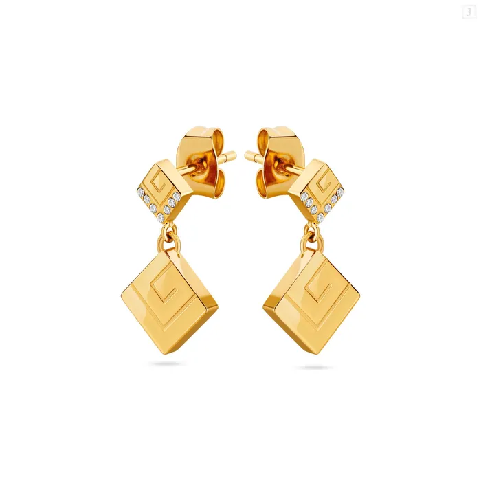 Guy Laroche Earrings Guy Laroche Audrey Ladies Gold Plated Earrings With Crystals